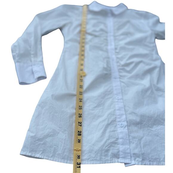 SeaShell Delray Long Sleeve White Cotton Shirt Button Down Dress - Size Small - Picture 5 of 9